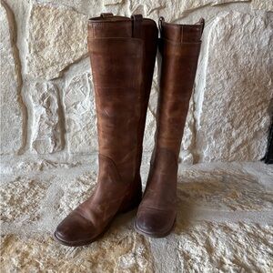 Frye Leather Knee Cognac Brown Riding Boots